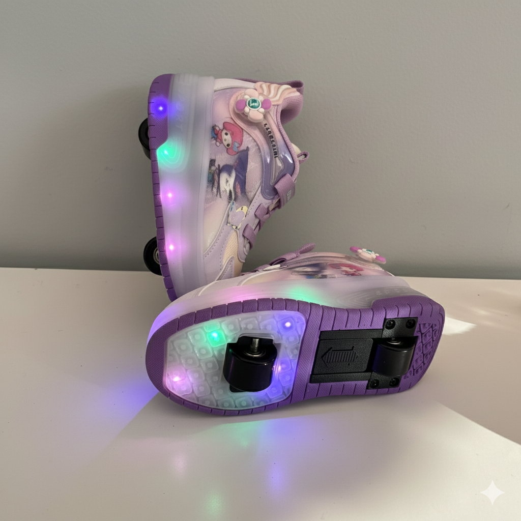 “DreamGlow Roller Sneakers – Light-Up Magic for Little Girls”