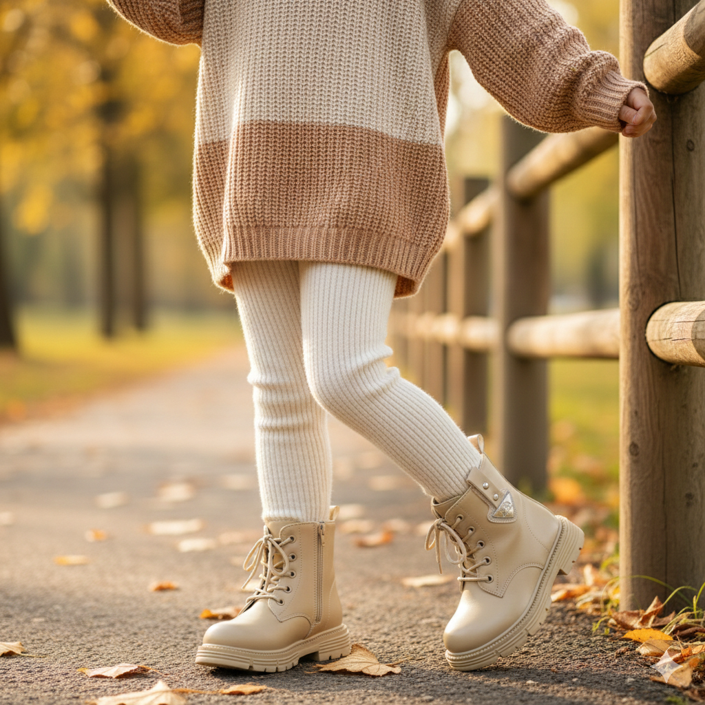Girls’ Stylish Lace-Up Ankle Boots with Non-Slip Sole