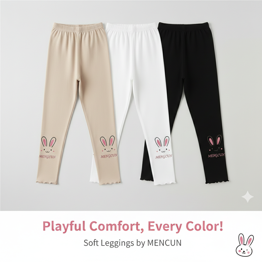 Pack of 3 high-quality elastic pants for girls