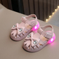 Sandales lumineuses LED pour filles – Jolies chaussures d'été à nœud avec semelle lumineuse