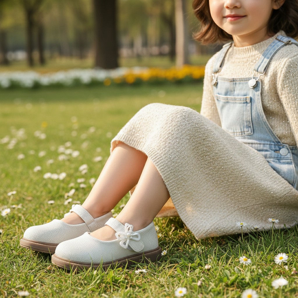 ✨ Elegant Girls Mary Jane Shoes with Flower Detail – Comfort Style ✨