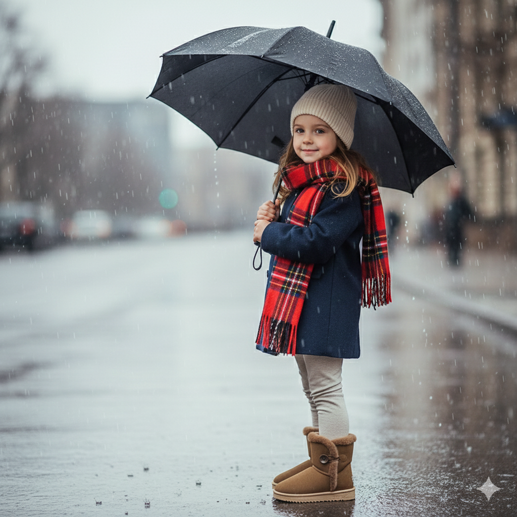 Girls Winter Boots Kids Warm Faux Fur Ankle Boots Soft Suede Non-Slip Sole Cute Casual Shoes for Children