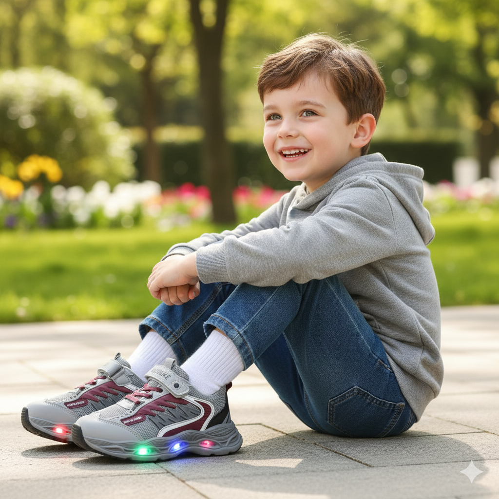 Kids LED Light-Up Sport Sneakers – Breathable & Comfortable Running Shoes