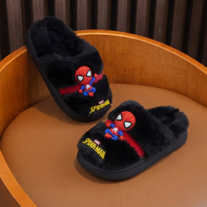 Chaussons Spider-Man : peluche chaude, protection à bout fermé 