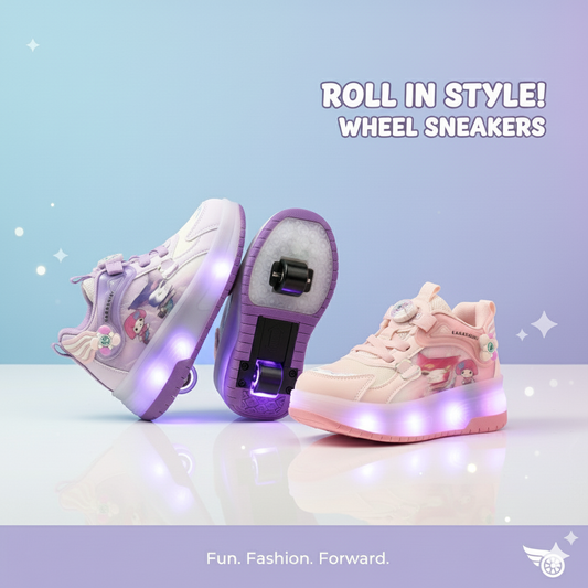 “DreamGlow Roller Sneakers – Light-Up Magic for Little Girls”