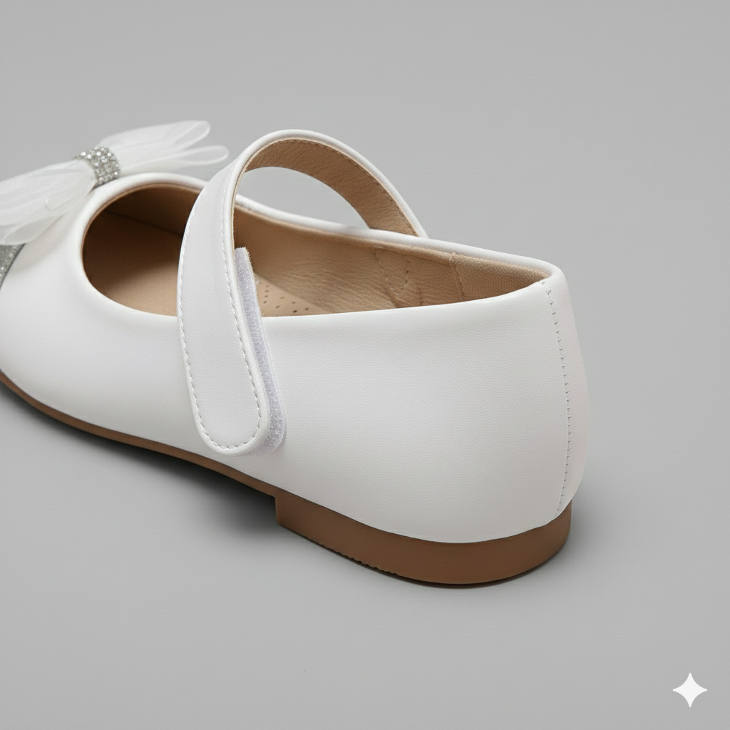 🌸 Girls Elegant Bow Glitter Mary Jane Shoes – Party & Special Occasion Flats