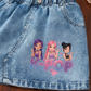 K-Pop Girls Summer Set – Pink T-Shirt & Denim Skirt