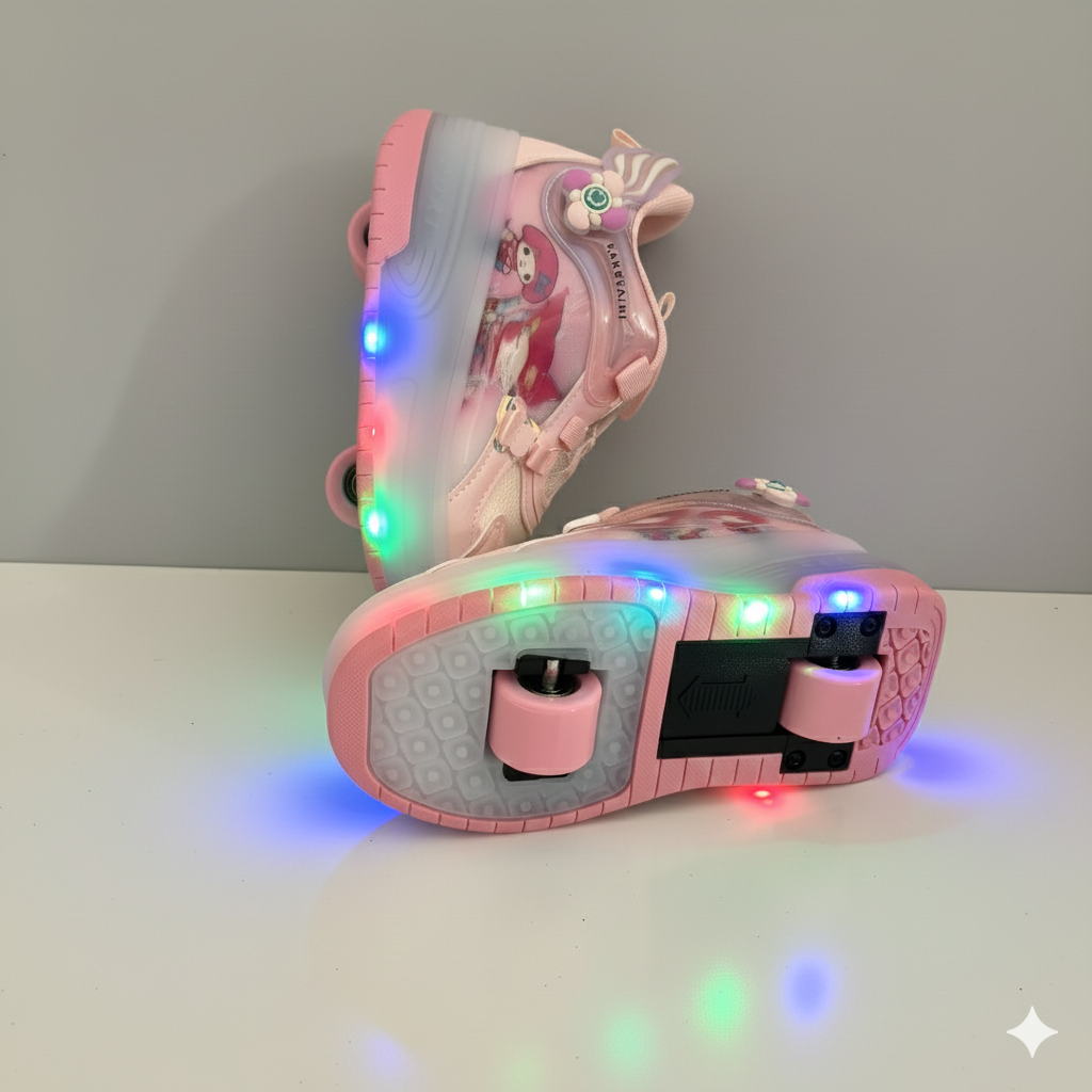 “DreamGlow Roller Sneakers – Light-Up Magic for Little Girls”