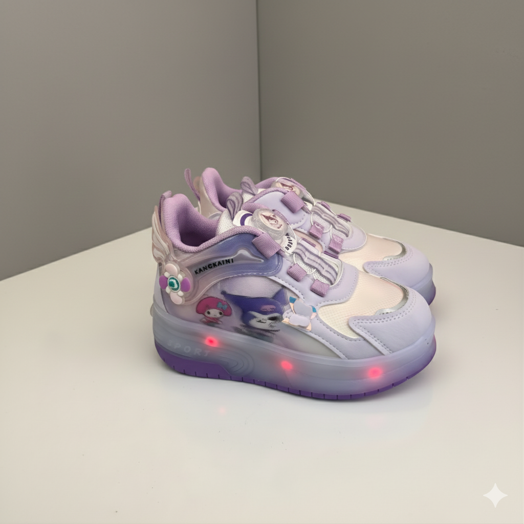 “DreamGlow Roller Sneakers – Light-Up Magic for Little Girls”