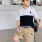 Ensemble élégant d'équitation deux pièces brodé pour garçon, pour le printemps et l'été, « sans ceinture »