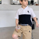 Ensemble élégant d'équitation deux pièces brodé pour garçon, pour le printemps et l'été, « sans ceinture »
