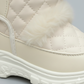 Bottes de neige d'hiver pour tout-petits – Bottines chaudes doublées de fausse fourrure avec tige matelassée, chaussures d'extérieur résistantes à l'eau avec semelle souple antidérapante pour filles et garçons