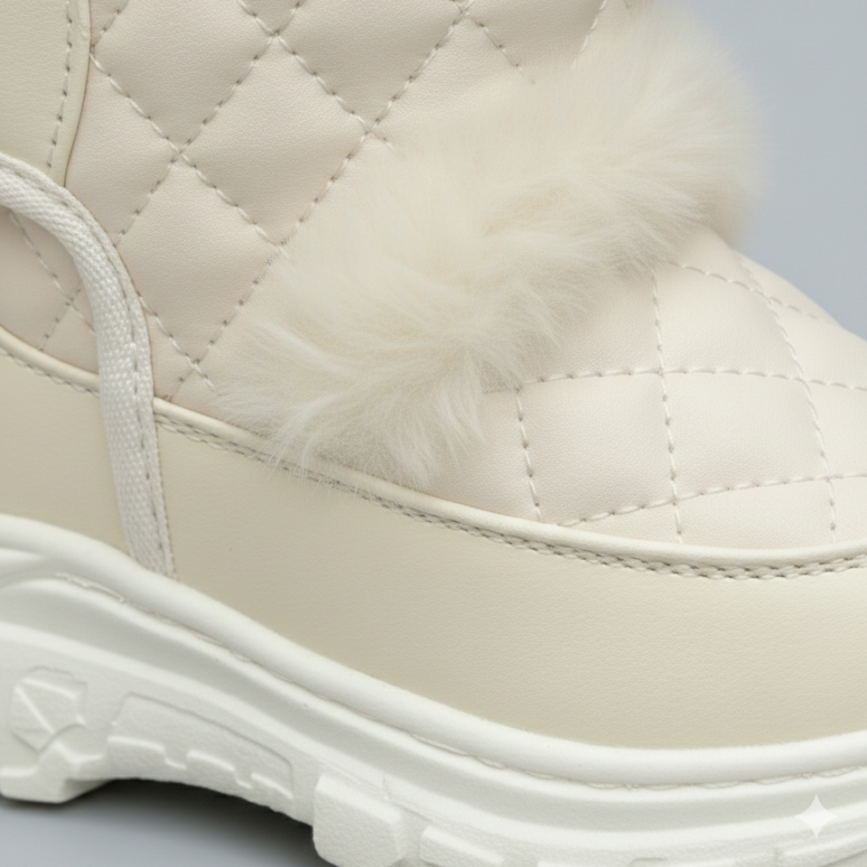 Bottes de neige d'hiver pour tout-petits – Bottines chaudes doublées de fausse fourrure avec tige matelassée, chaussures d'extérieur résistantes à l'eau avec semelle souple antidérapante pour filles et garçons