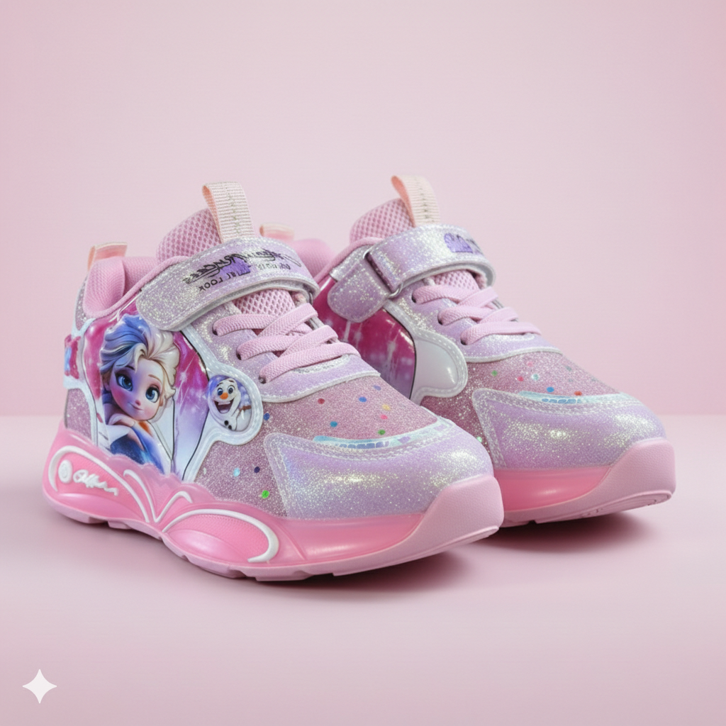 ✨ Sparkle Princess LED Sneakers for Kids – Light-Up Glitter Shoes ✨