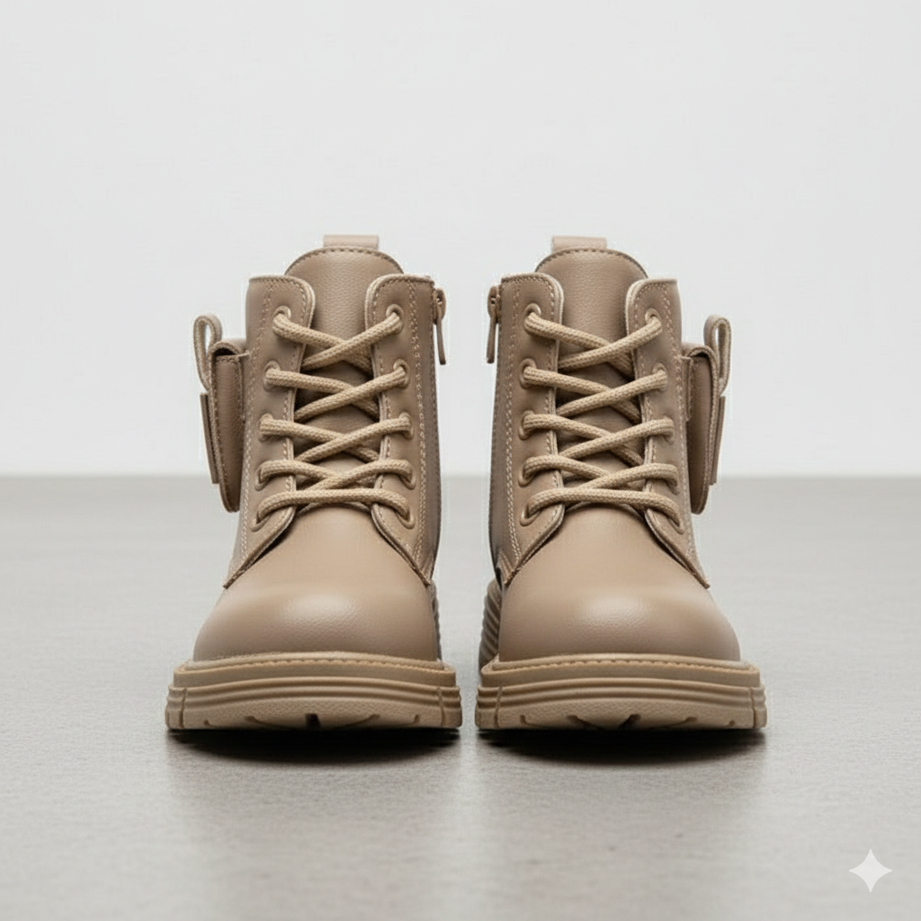 Bottes pour filles : coupe ajustée à lacets, semelle crantée 