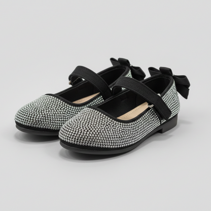 Ballerines Mary Jane à paillettes pour filles avec nœud – Chaussures de fête élégantes à strass