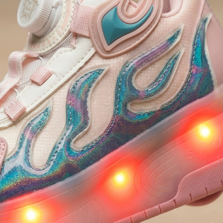 Unisex LED Roller Sneakers – Light-Up Wheels Shoes with Dial Fit System