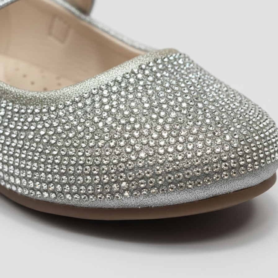 Ballerines Mary Jane à paillettes pour filles avec nœud – Chaussures de fête élégantes à strass