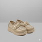 Girls Fashion Loafers with Chunky Sole & Gold Detail