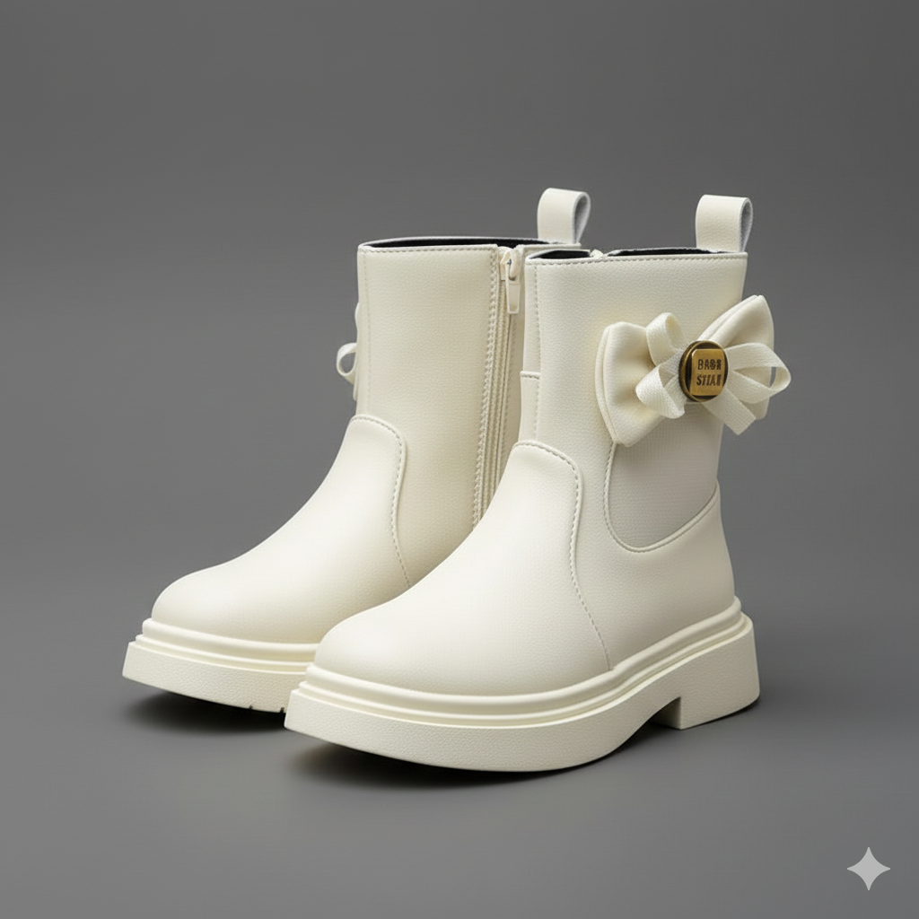 Bottes classiques confortables avec un joli nœud décoratif