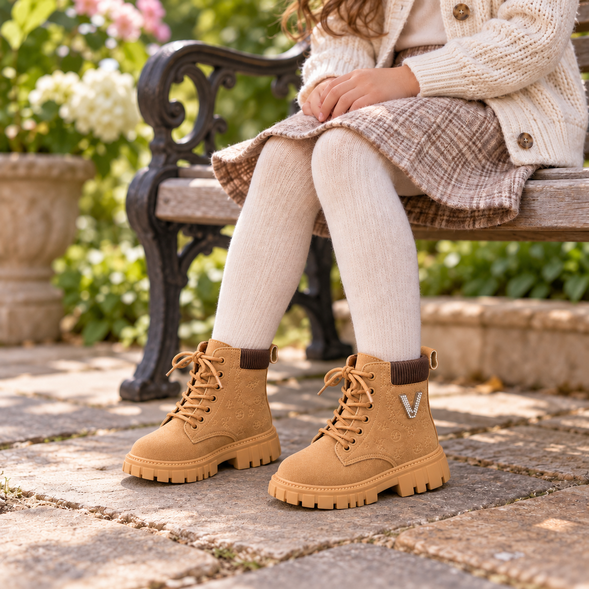 Premium Kids Winter Boots – Stylish High-Top Lace-Up Shoes with Comfortable Fit, Durable Non-Slip Sole & Warm