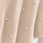 Ensemble deux pièces en maille côtelée élégant pour filles avec détails perlés – Tenue d'hiver chaude, douce et stylée