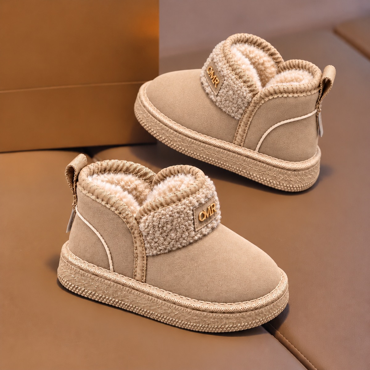 Kids’ Cozy Fleece-Lined Winter Ankle Boots with Suede-Look Finish, Teddy-Textured Cuff and Classic Everyday Style