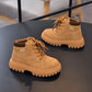 Bottines à lacets pour enfant avec détails gaufrés, col rembourré et semelle épaisse