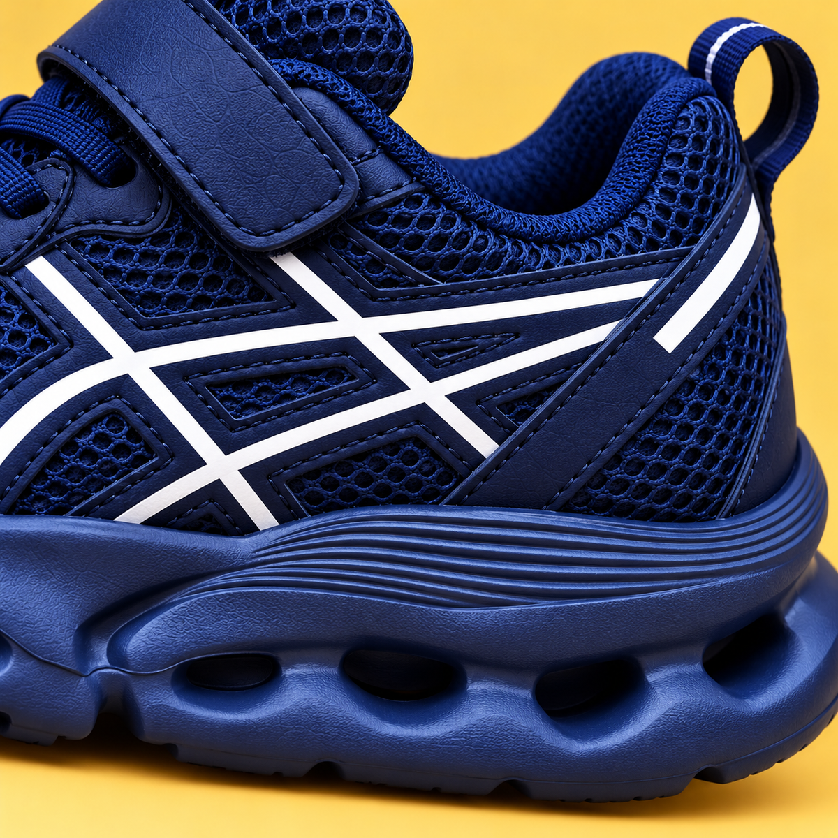 Kids’ Sporty Mesh Sneakers with Contrasting Side Details, Sculpted Cutout Soles and Lace-Up or Hook-and-Loop Fastening — Everyday Shoes