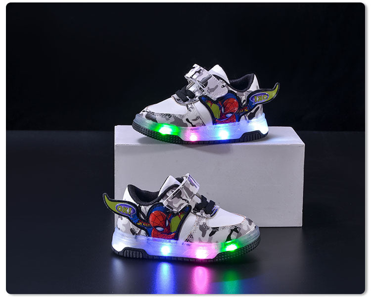 Baskets lumineuses à LED pour enfants – Chaussures de sport clignotantes à motif dessin animé pour garçons 