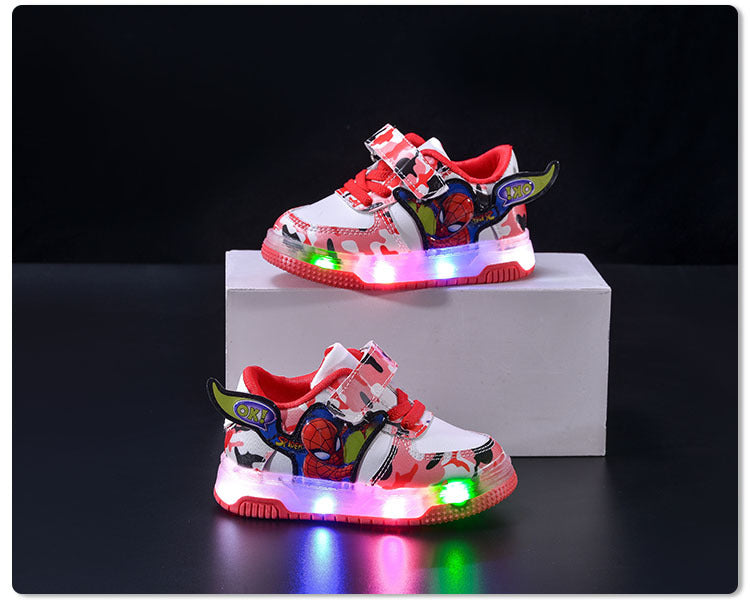Baskets lumineuses à LED pour enfants – Chaussures de sport clignotantes à motif dessin animé pour garçons 