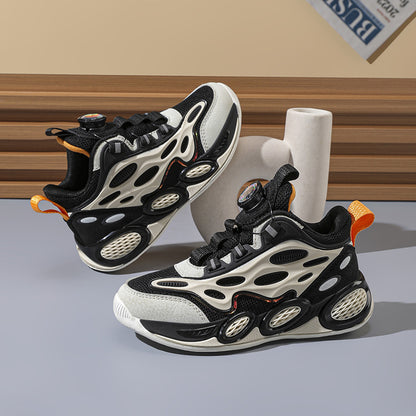 Baskets en maille pour garçon 2025 – Chaussures de course légères et respirantes avec boucle rotative, chaussures de sport résistantes à l'usure pour le printemps et l'automne