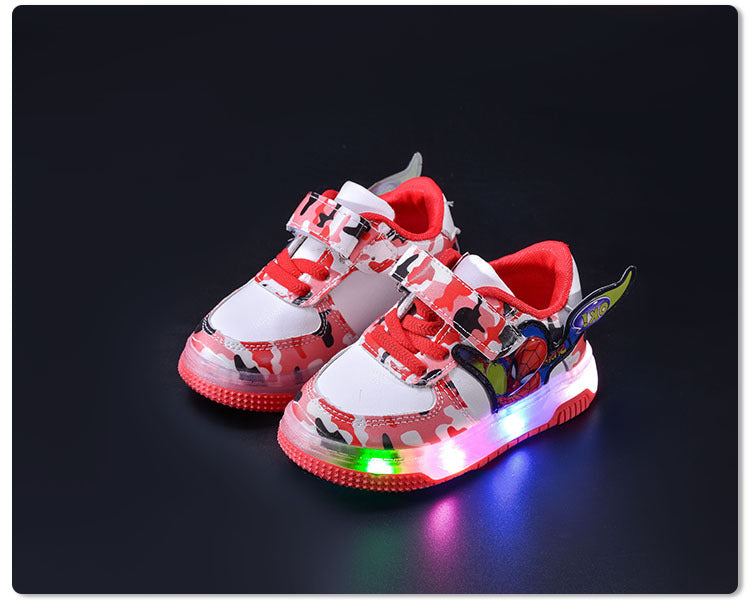 Baskets lumineuses à LED pour enfants – Chaussures de sport clignotantes à motif dessin animé pour garçons 