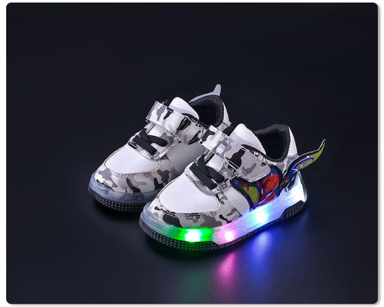 Baskets lumineuses à LED pour enfants – Chaussures de sport clignotantes à motif dessin animé pour garçons 
