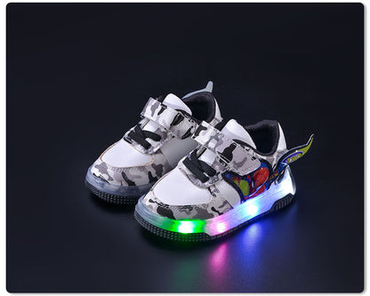 Baskets lumineuses à LED pour enfants – Chaussures de sport clignotantes à motif dessin animé pour garçons 