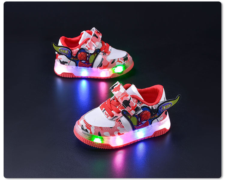 Baskets lumineuses à LED pour enfants – Chaussures de sport clignotantes à motif dessin animé pour garçons 