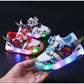 Baskets lumineuses à LED pour enfants – Chaussures de sport clignotantes à motif dessin animé pour garçons 