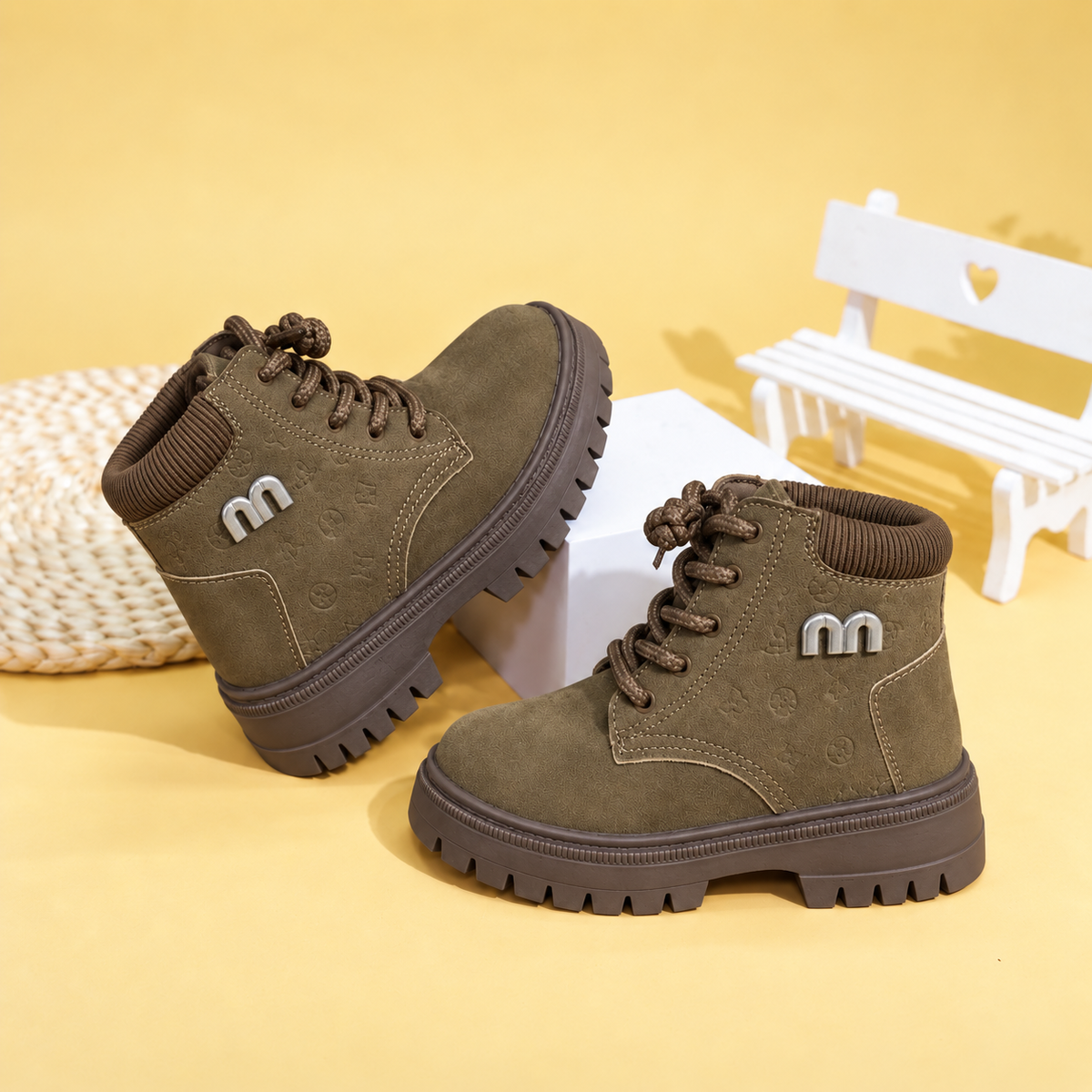 Kids’ Classic Lace-Up Winter Boots – Warm, Stylish & Durable High-Top Shoes