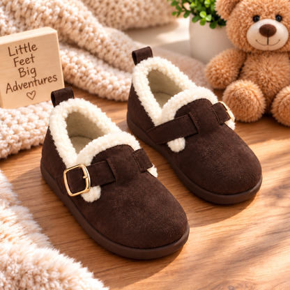Little Charm – Kids’ Cozy Buckle Shoes with Fluffy Lining