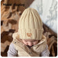 Adorable Bear Bliss : Bonnets en tricot doux de dessin animé mignon pour enfants - Mode confortable d'automne et d'hiver