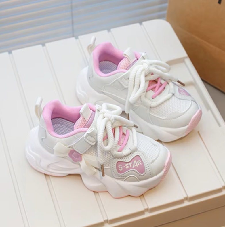 Baskets tendance pour enfants avec nœud papillon – Chaussures de sport de course respirantes pour filles pour l'école