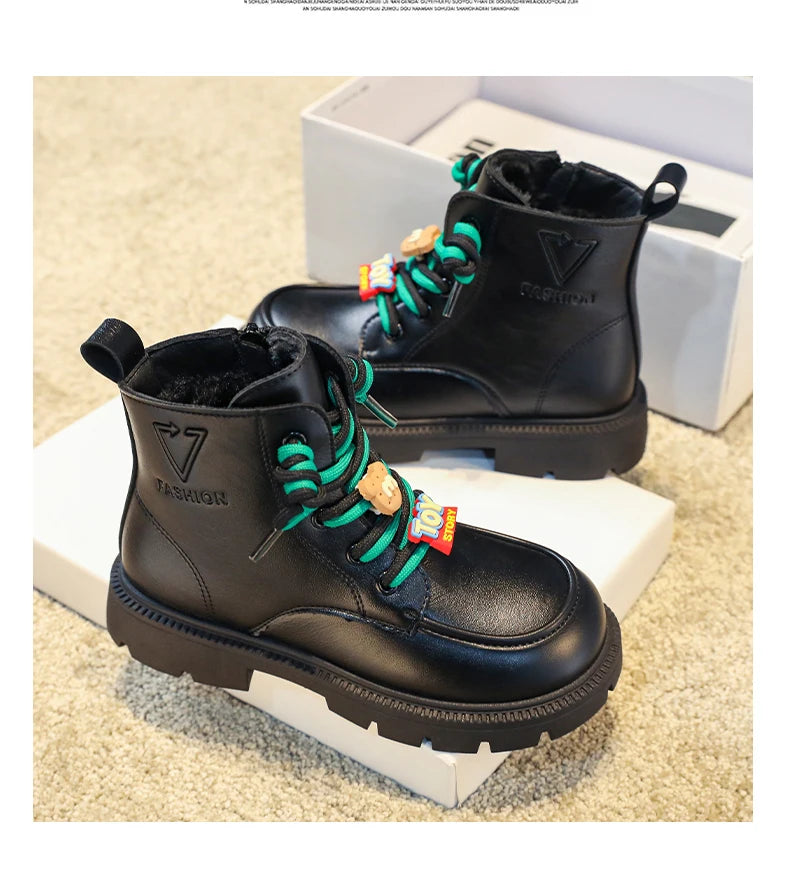 Charmantes bottes courtes de style anglais pour enfants élégants - Chaussures d'automne parfaites pour garçons et filles 