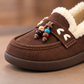 Kids’ Cozy Fleece-Lined Loafers with Colourful Bead Details – A Charming Style for Cooler Days