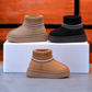 Girls’ Stylish Ankle Boots with Ribbed Knit Cuffs, Decorative Stitching and Chunky Soles