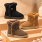 Girls Winter Boots Kids Warm Faux Fur Ankle Boots Soft Suede Non-Slip Sole Cute Casual Shoes for Children