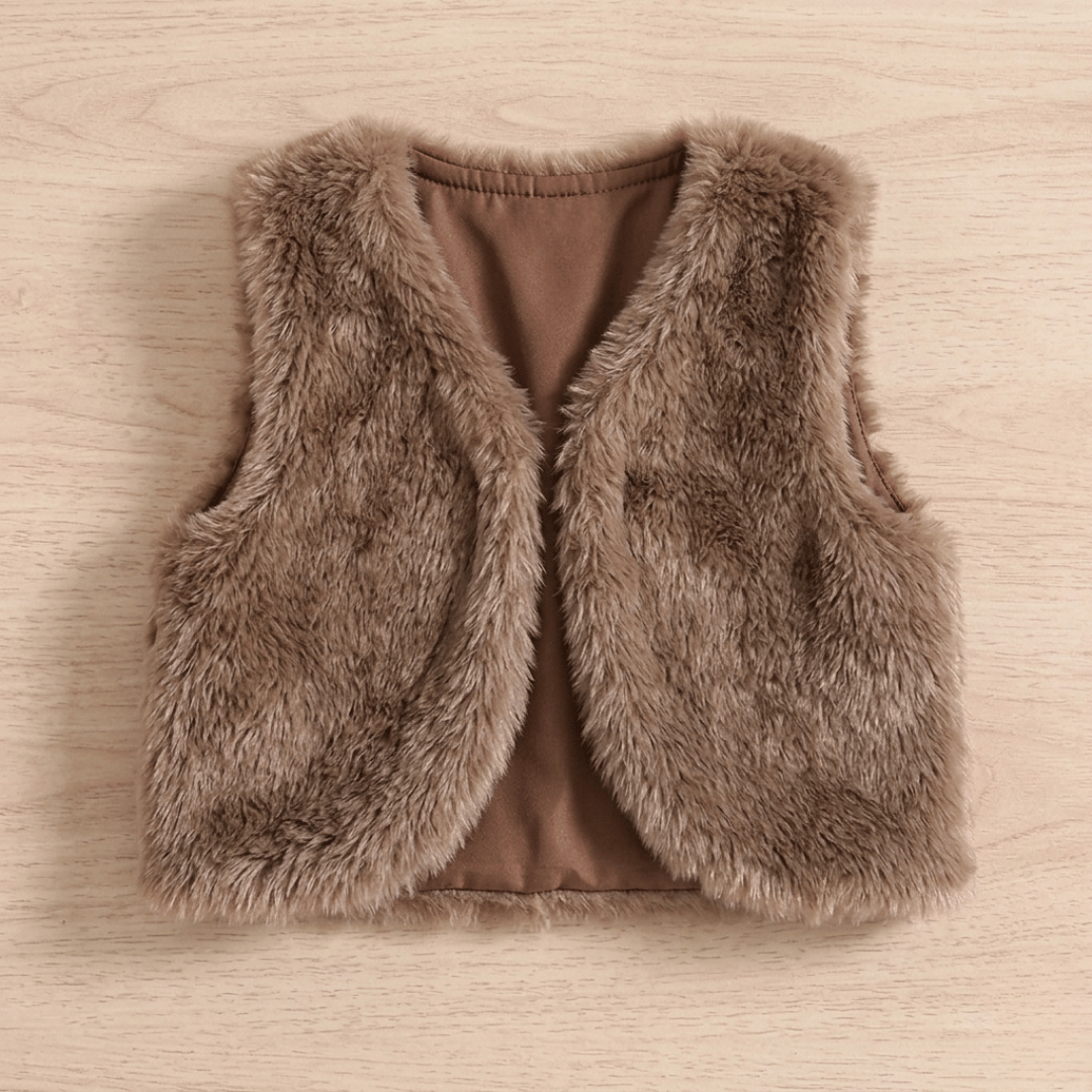 🌸 Ensemble robe en tulle Princesse élégante pour filles avec gilet en fausse fourrure