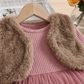🌸 Ensemble robe en tulle Princesse élégante pour filles avec gilet en fausse fourrure
