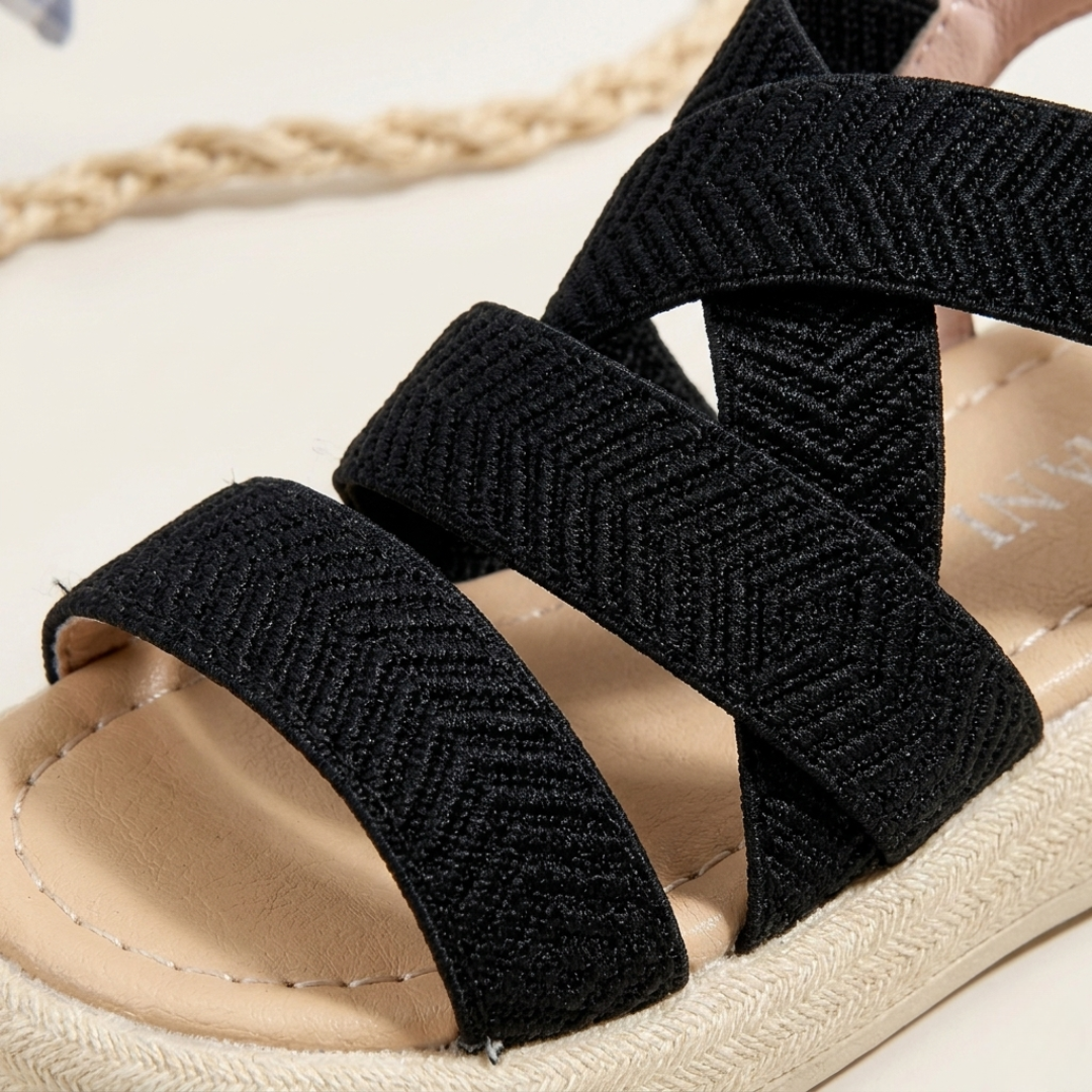 Girls’ Stretch Cross-Strap Sandals – Lightweight Everyday Comfort
