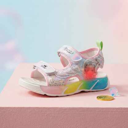 Sandales de sport lumineuses à LED pour filles – Motif cœur de dessin animé mignon | Sandales d'été légères, douces et réglables (Copie)