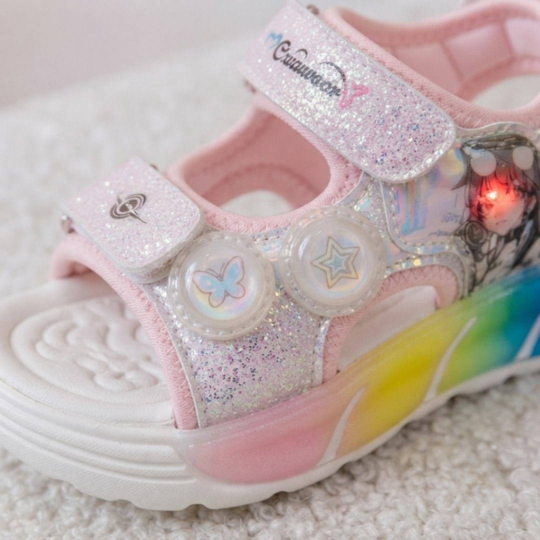 Kids LED Light-Up Rainbow Sport Sandals – Lightweight, Soft & Comfortable Summer Sandals